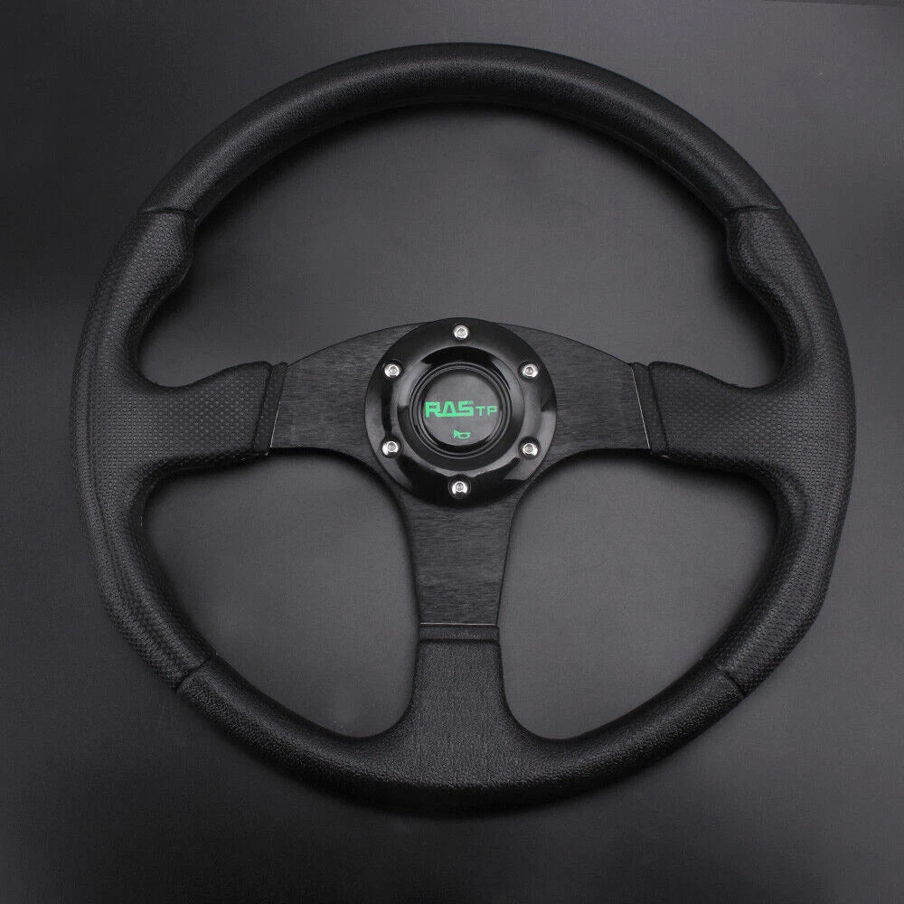 14" Racing Steering Wheel for Universal Fit (6 Bolt, Black)