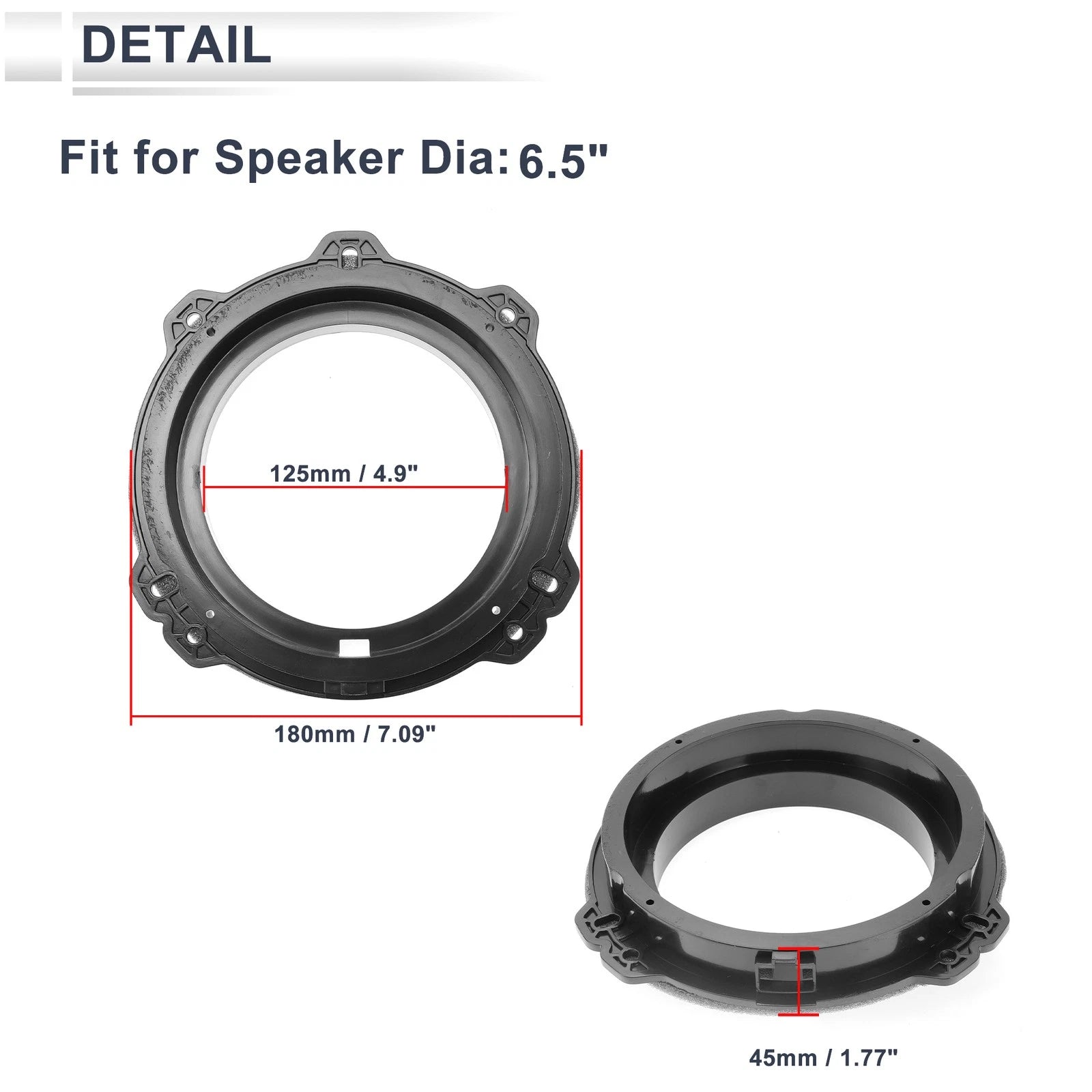 Set of 2 Speaker Spacer Rings for Hyundai 6.5" Tweeter Speakers