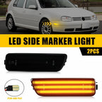 2X Front LED Side Marker Light Smoked Amber for Volkswagen Golf (1999–2005)