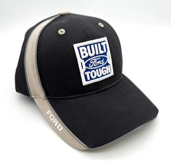 Navy Blue Hat Cap with White Built Ford Tough Oval Emblem for Ford Trucks (1990–2024)