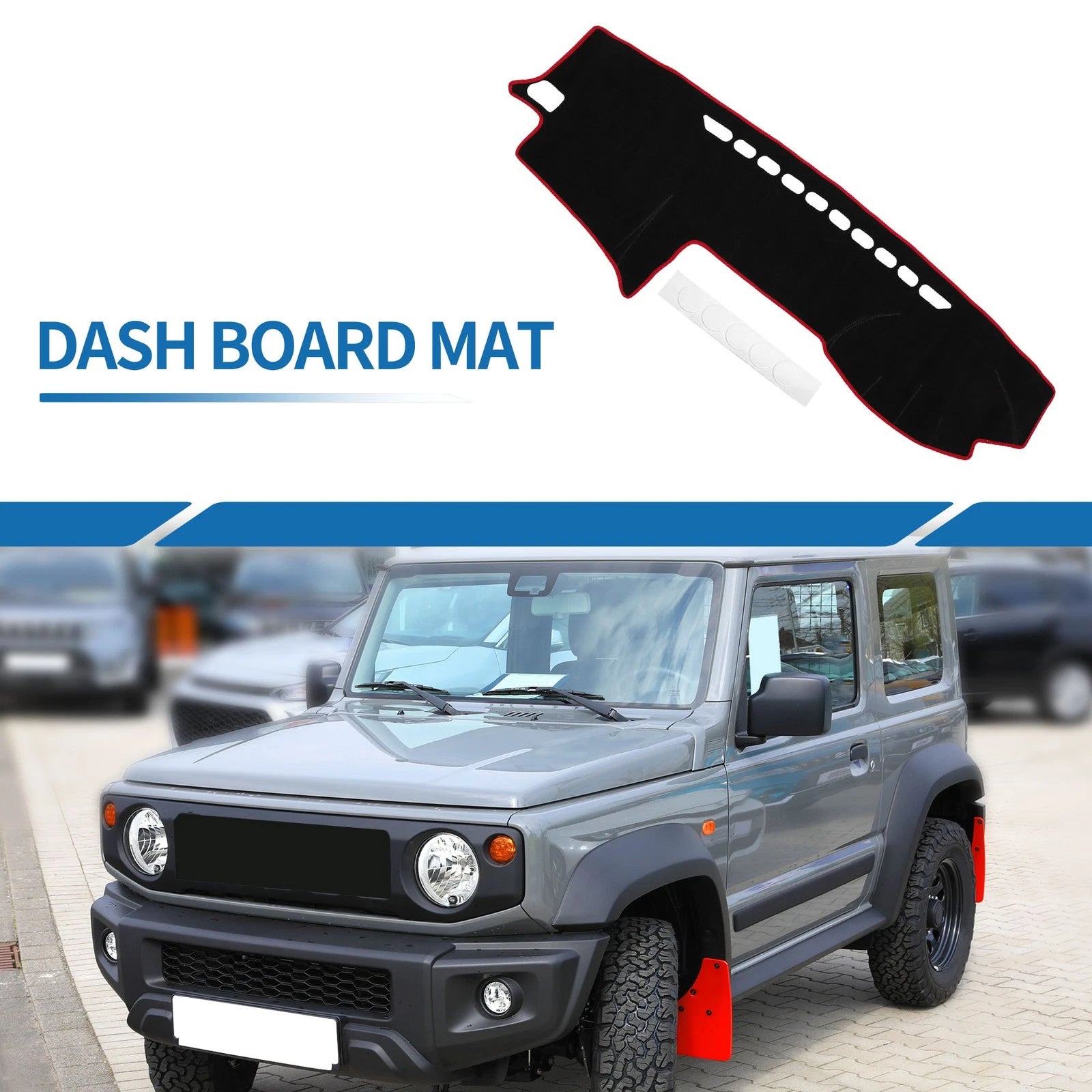 Dashboard Cover Mat for Toyota Land Cruiser Prado J120 (2003–2009) Black Red
