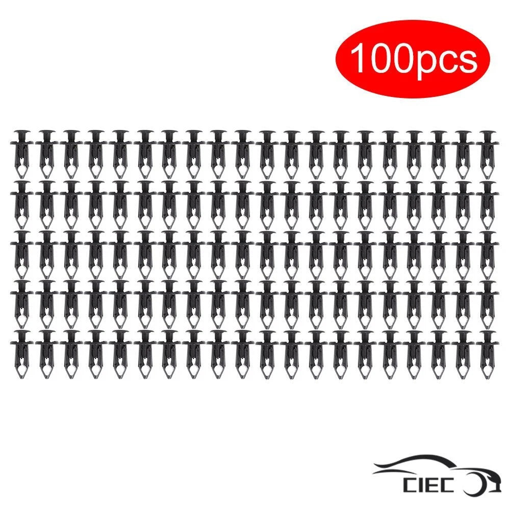 Set of 100 Plastic Rivets for Car Auto Fender (Universal)