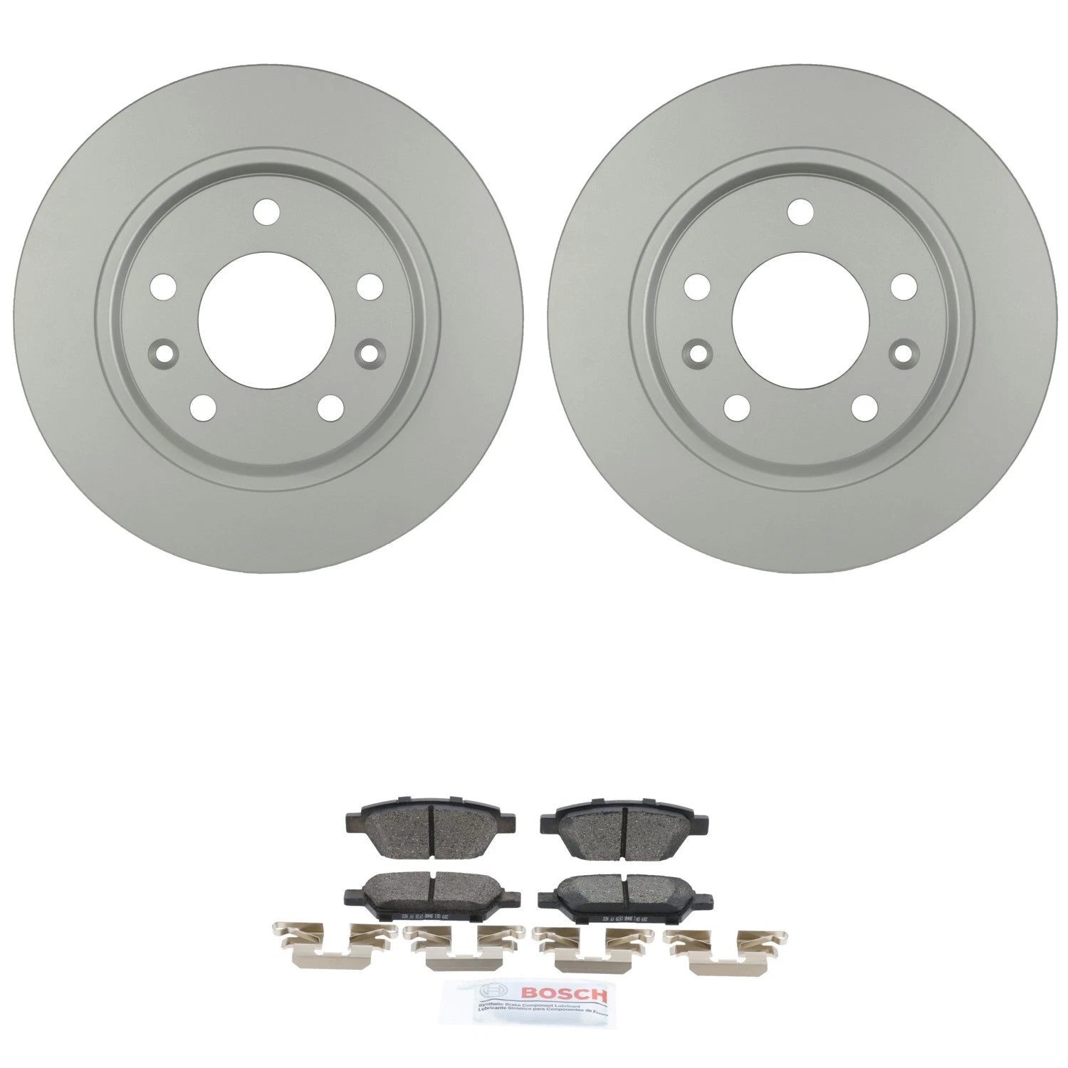 Bosch 2X Rear Quietcast Rotors & Blue Ceramic Disc Brake Pads for Fusion Milan MKZ (2006–2012)