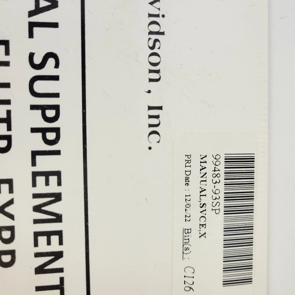 Service Manual Supplement for Harley-Davidson FLHTP FXRP (1993) 99483-93SP