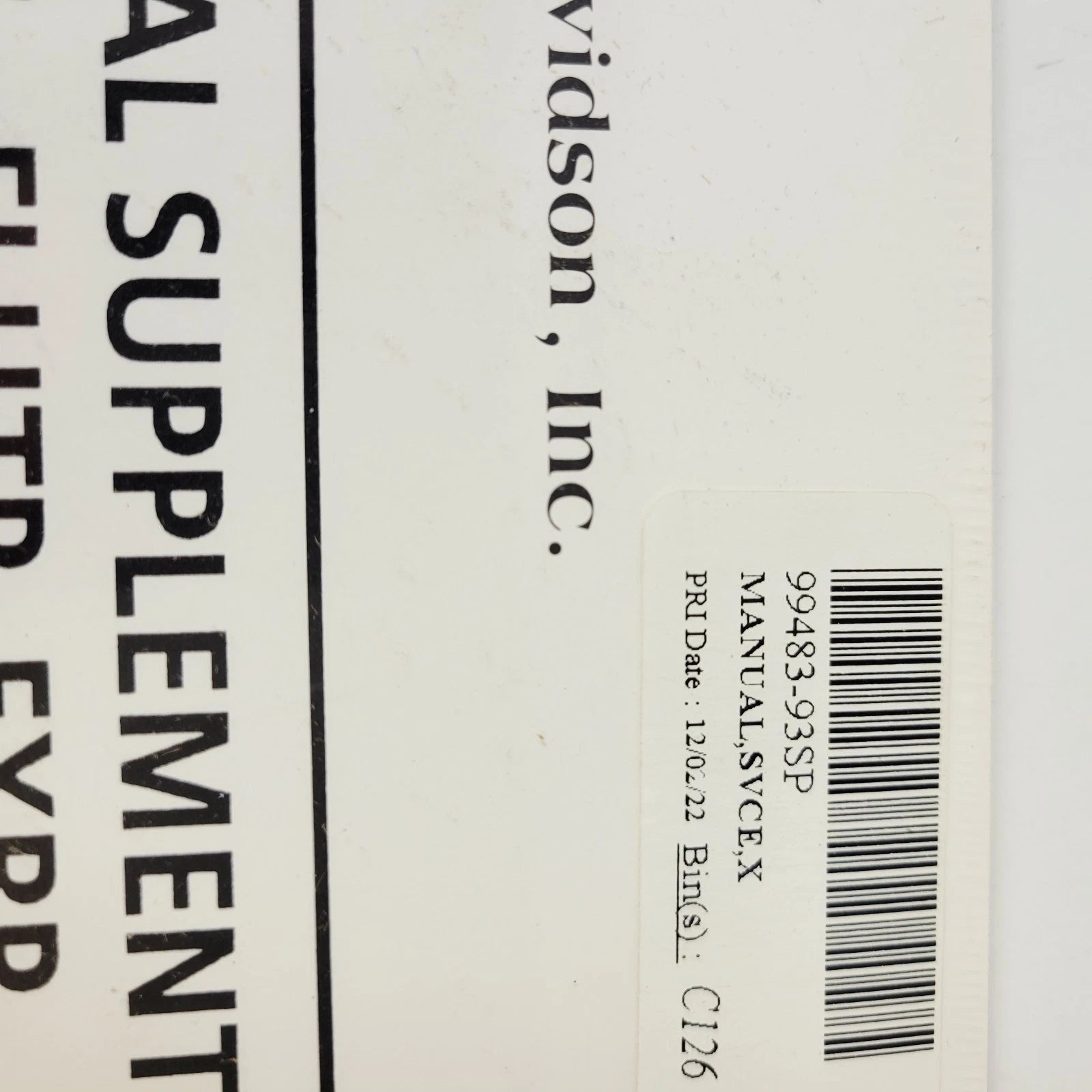 Service Manual Supplement for Harley-Davidson FLHTP FXRP (1993) 99483-93SP