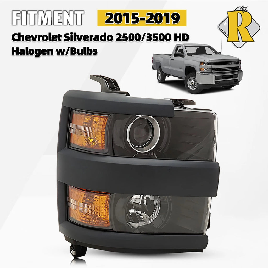 Halogen Headlight for Chevy Silverado 2500/3500 HD (2015–2019) Right
