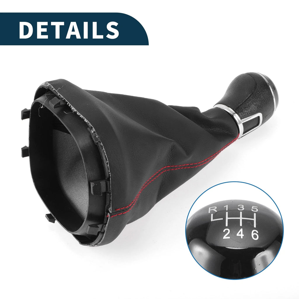 6 Speed Gear Shift Knob with Cover for Volkswagen Touran (2003–2010) Faux Leather