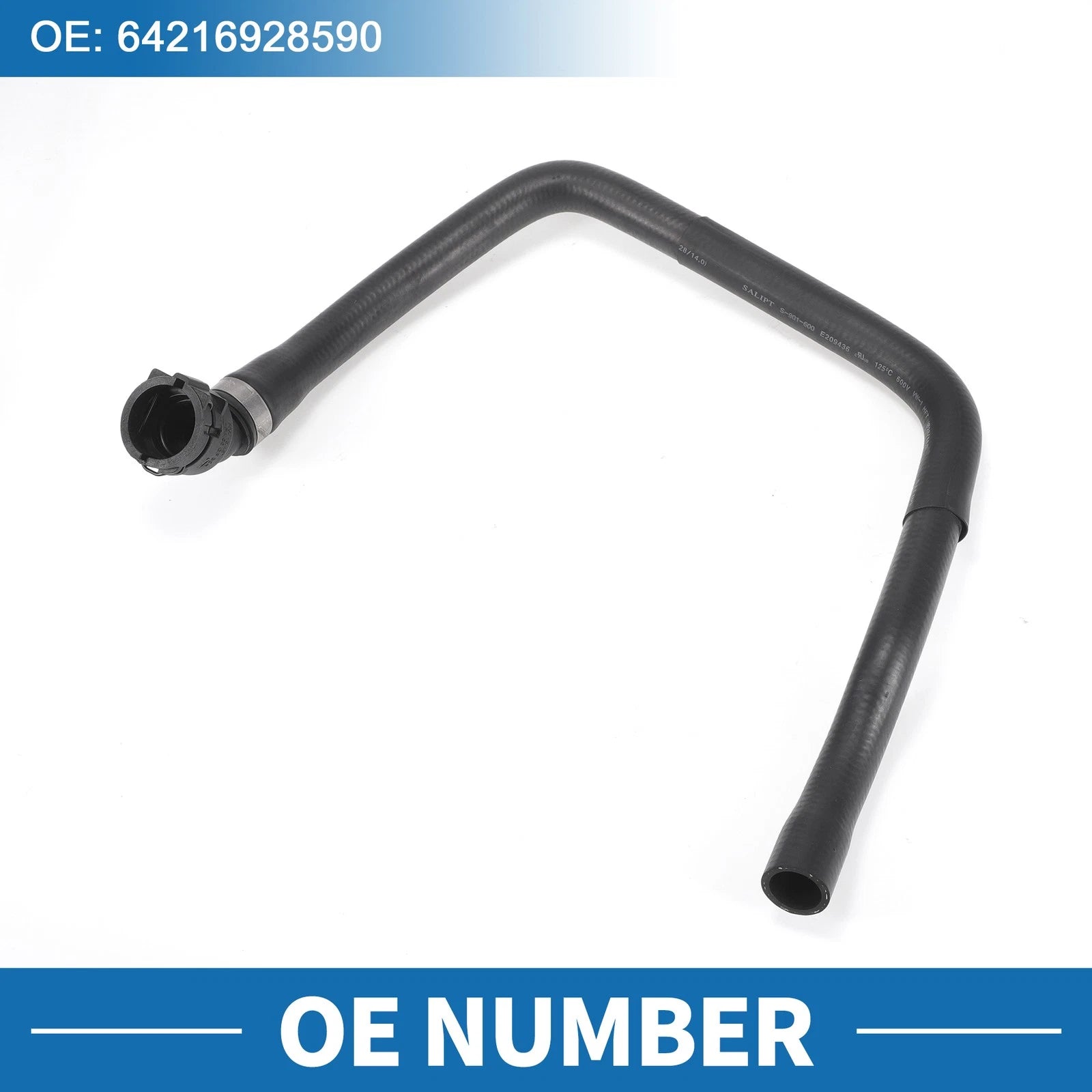 Engine Radiator Hose No.64216928590 for BMW 120i (2005–2010) Rubber Black