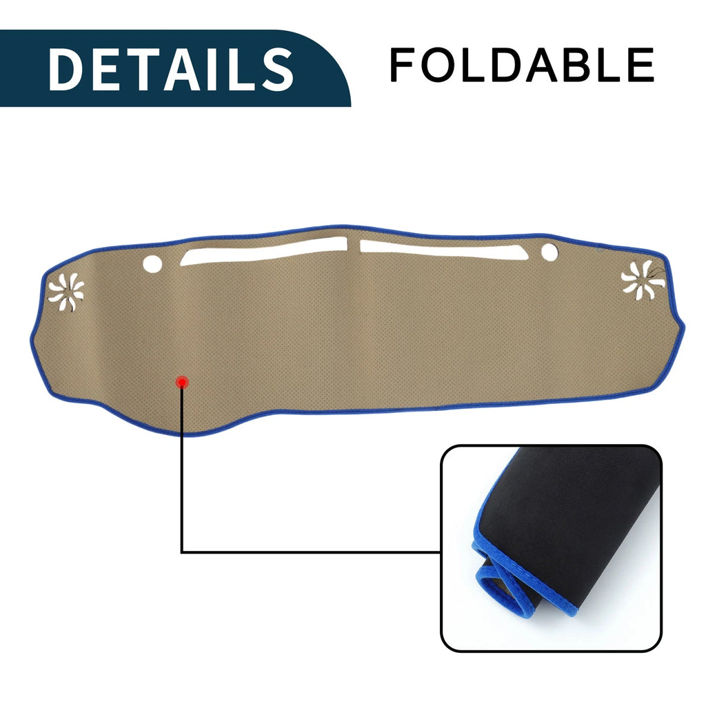 Dashboard Dash Cover Mat for Mazda Flair Crossover (Set of 2) Black Blue