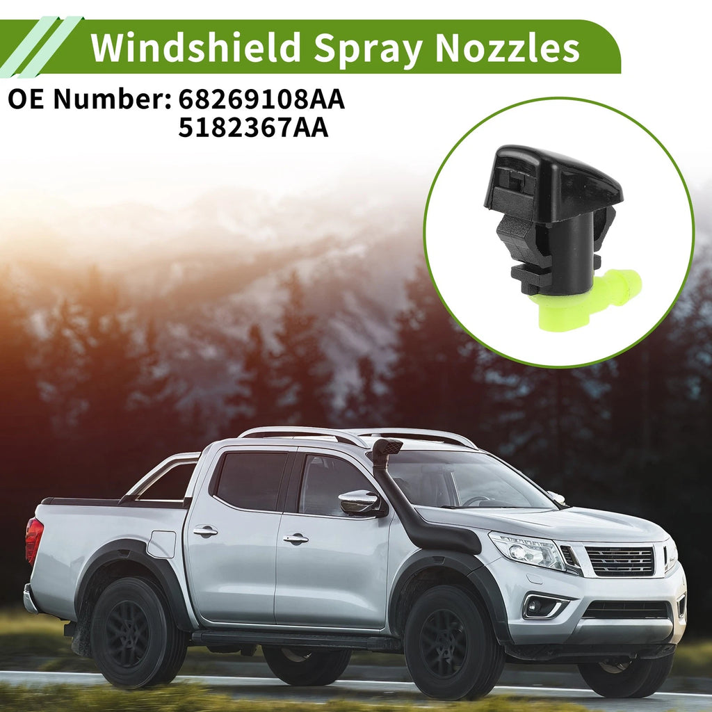 Set of 1 Windshield Washer Nozzle w/ Hose Connector for Dodge  No.68269108AA