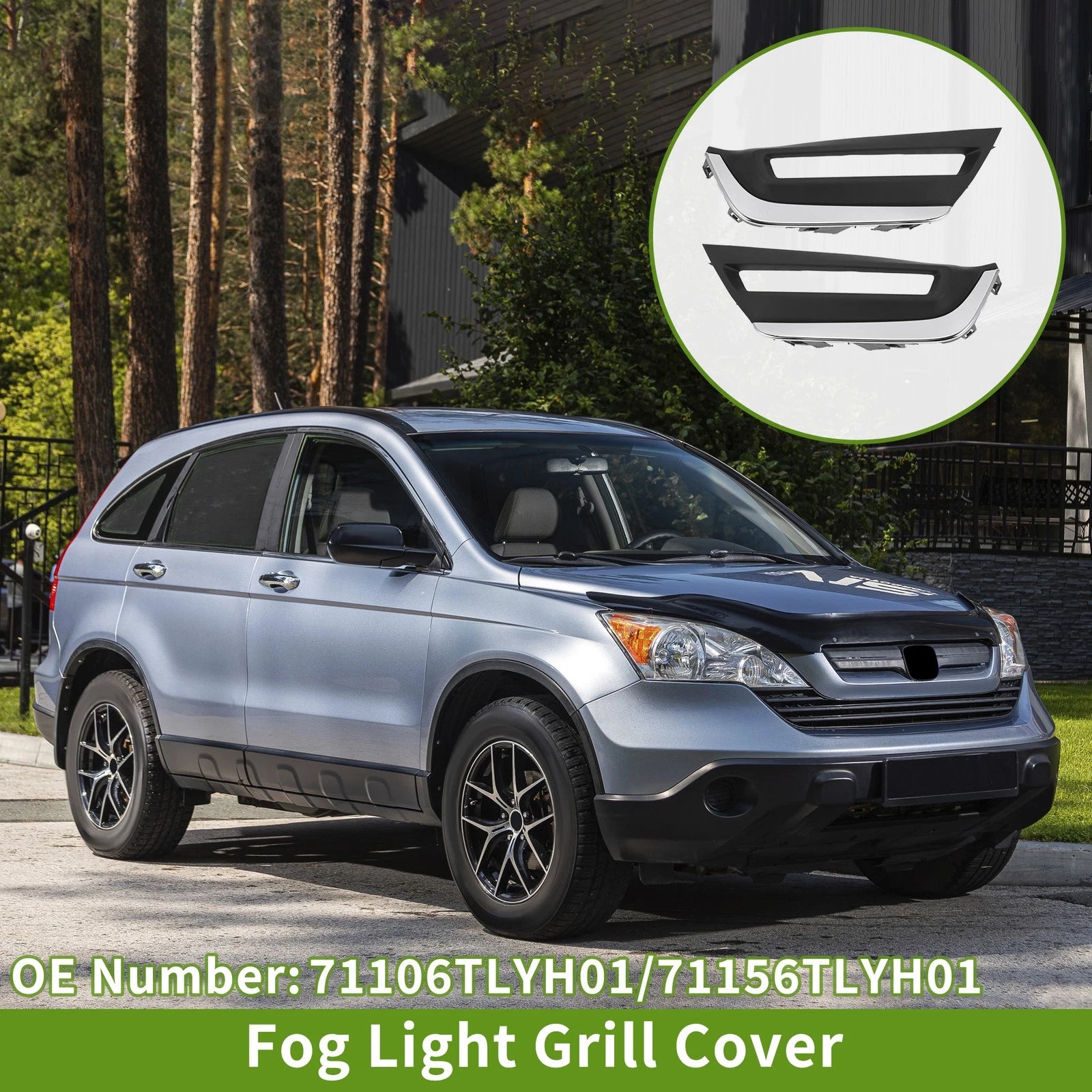 1 Pair Front Fog Light Grill for Honda CR-V (No. 71106TLYH01/71156TLYH01)