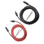 1 Pair 25 Feet Solar Panel 12AWG Extension Cable for Universal Use