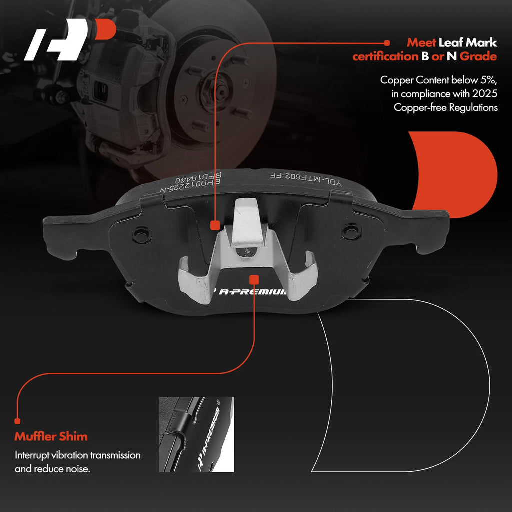 Front Disc Brake Rotor & Pads + Brake Caliper for Ford Escape (2013)