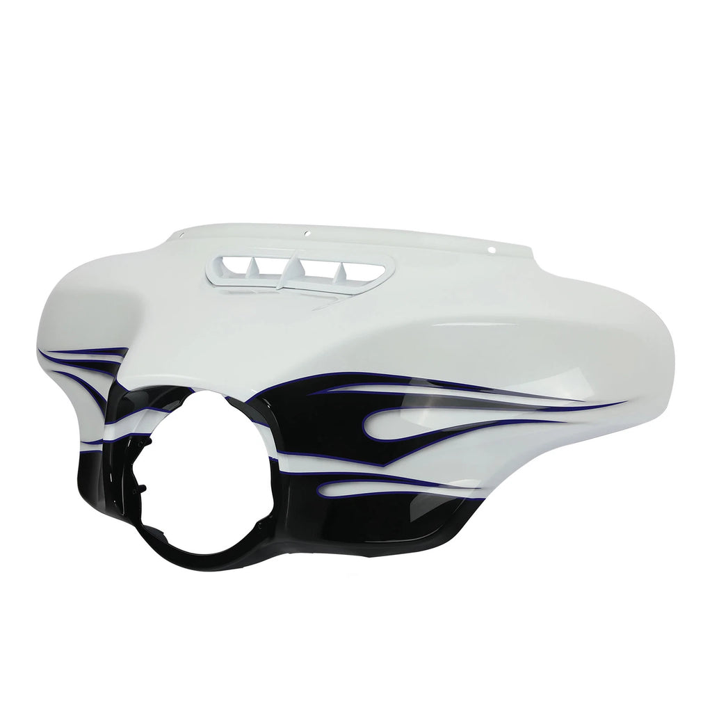 Outer Fairing for Harley FLHT FLHX (2014–2023) White Amethyst Black Licorice Flames
