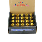 Set of 20 Gold 60mm M12x1.5 Extended Racing Lug Nuts for Universal Fit