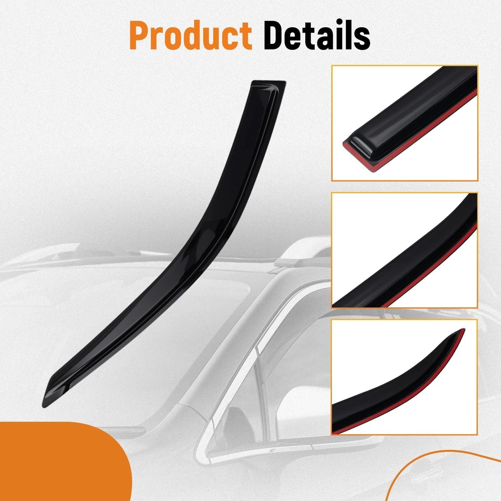 Set of 4 Rain Guard Visors for Toyota Corolla (1993–1997) 1.8mm