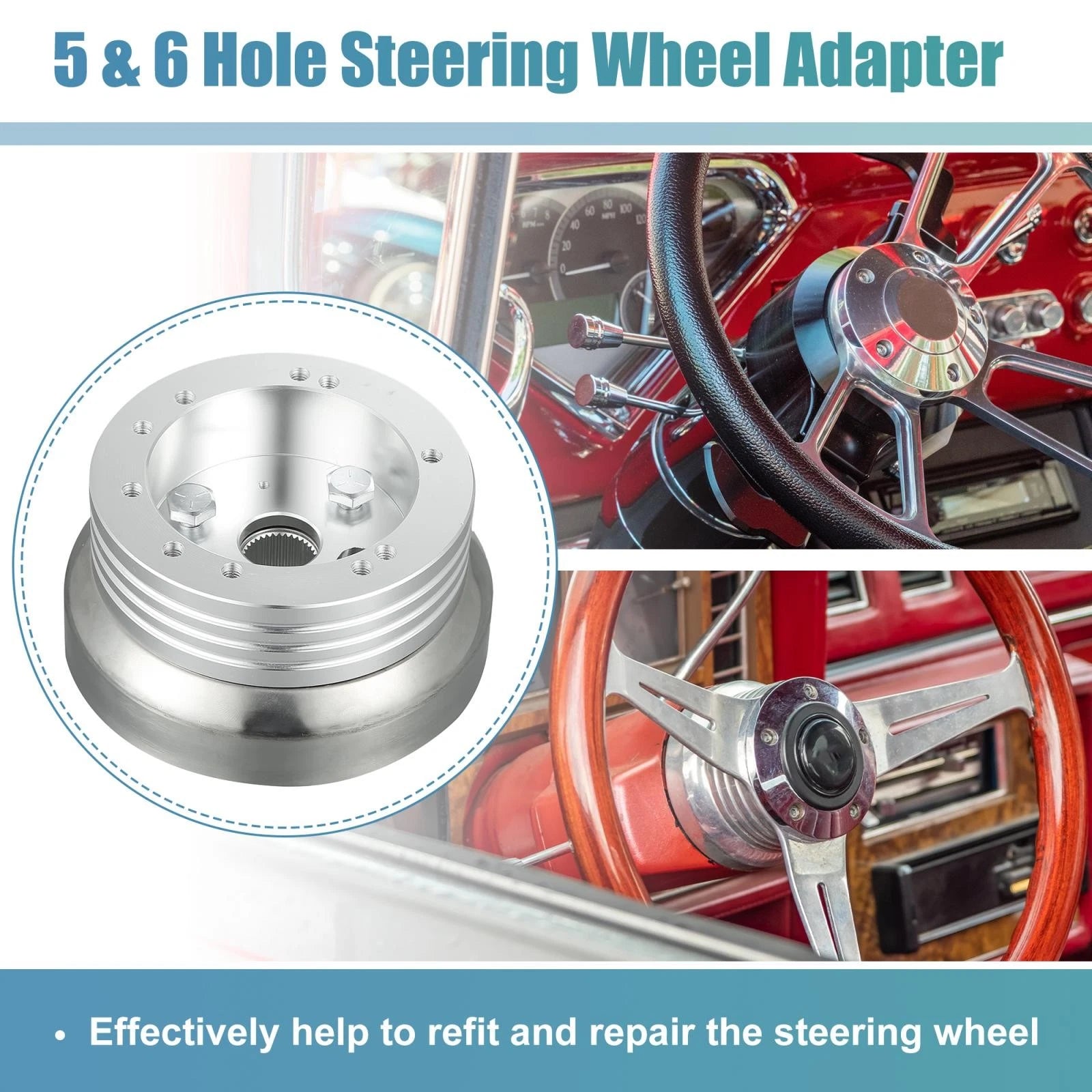 5 & 6 Hole Steering Wheel Short Hub Adapter for Chevy GM (Year Range)