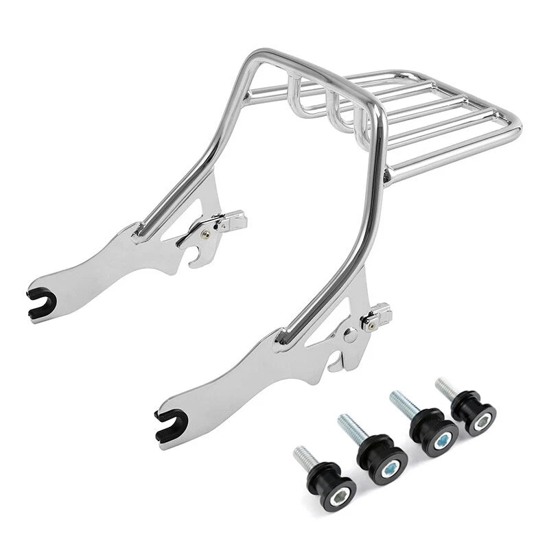 Chrome Luggage Rack Docking Hardware Kit for Harley Softail Deluxe (2018–2025)