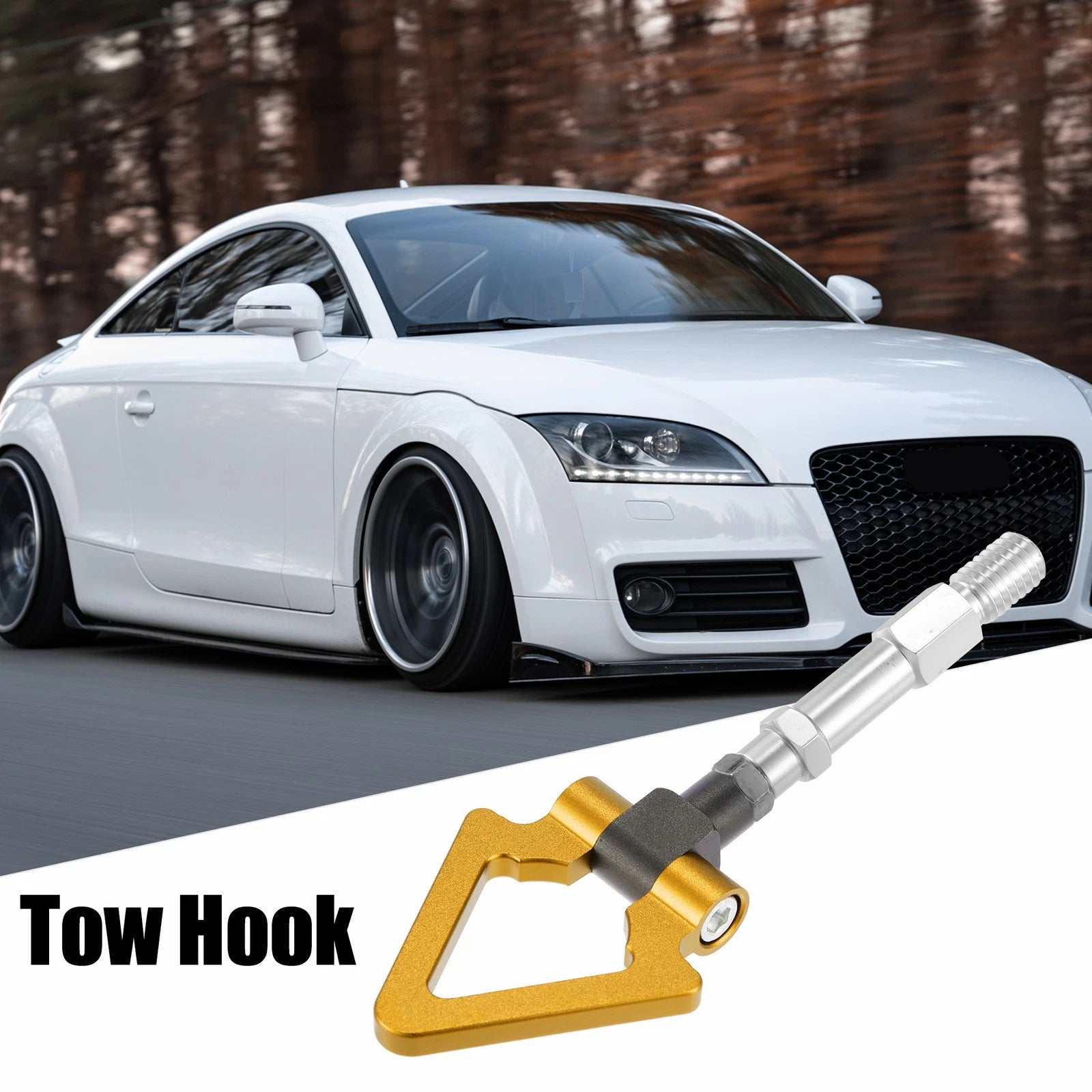 Tow Hook Screw for Audi (Gold Tone Aluminum Alloy, Triangle Shape)