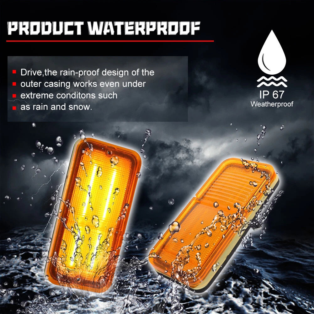 2X Amber LED Side Marker Lights for Chevy GMC Truck (1968–1972)