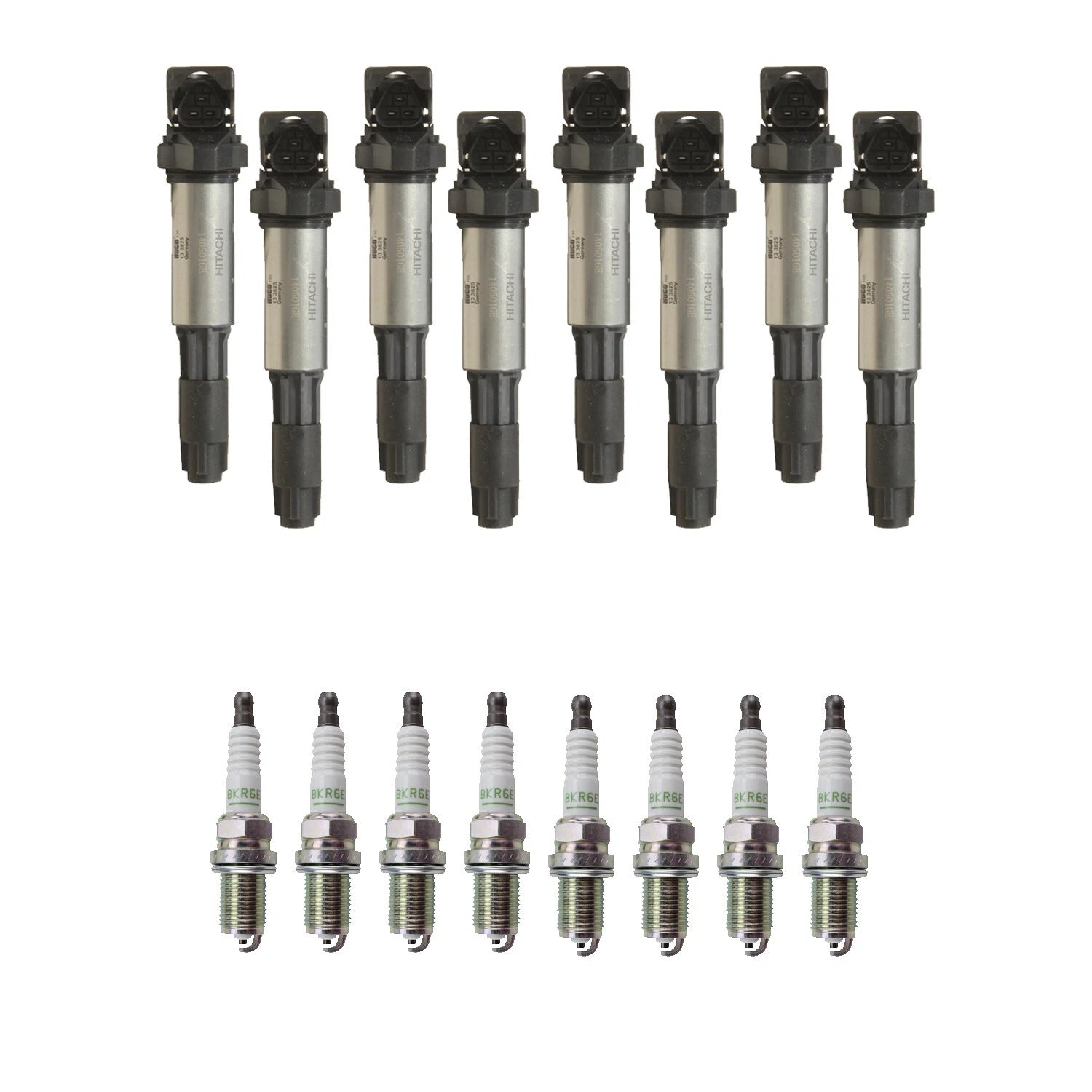 Set of 8 Ignition Coils & NGK Spark Plugs for BMW 545i 745i (2000–2005)
