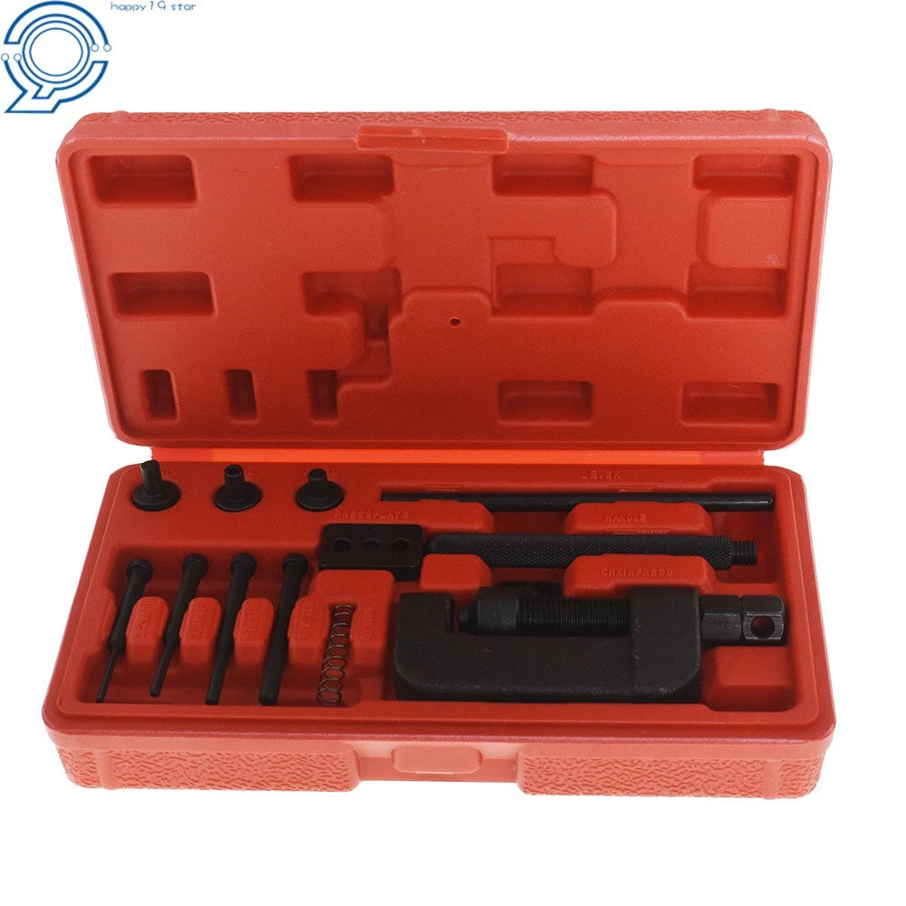 13pc Motorcycle Chain Splitter Breaker Link Riveting Tool Kit