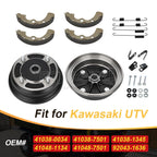 Front Brake Drums Shoes Kit for Kawasaki Mule 3000 3010 4000 4010 (2001-Up)
