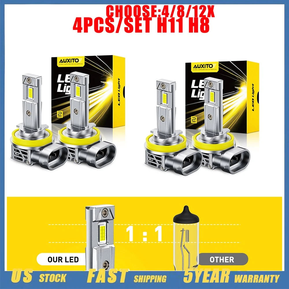 AUXITO H11 LED Headlight Kit for Low Beam (6500K, 50000LM)