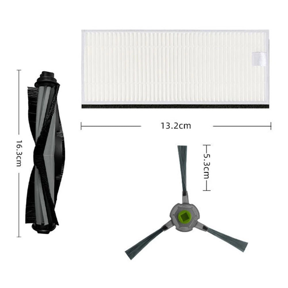 Robot Filters + Main Brush & Side Brushes for Ecovacs DEEBOT U2