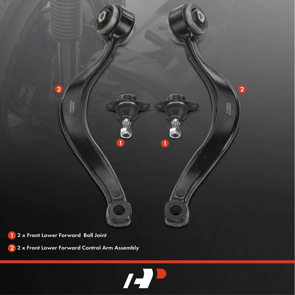 Set of 4 Front Lower Control Arms with Ball Joints for BMW X5 (2000–2006)