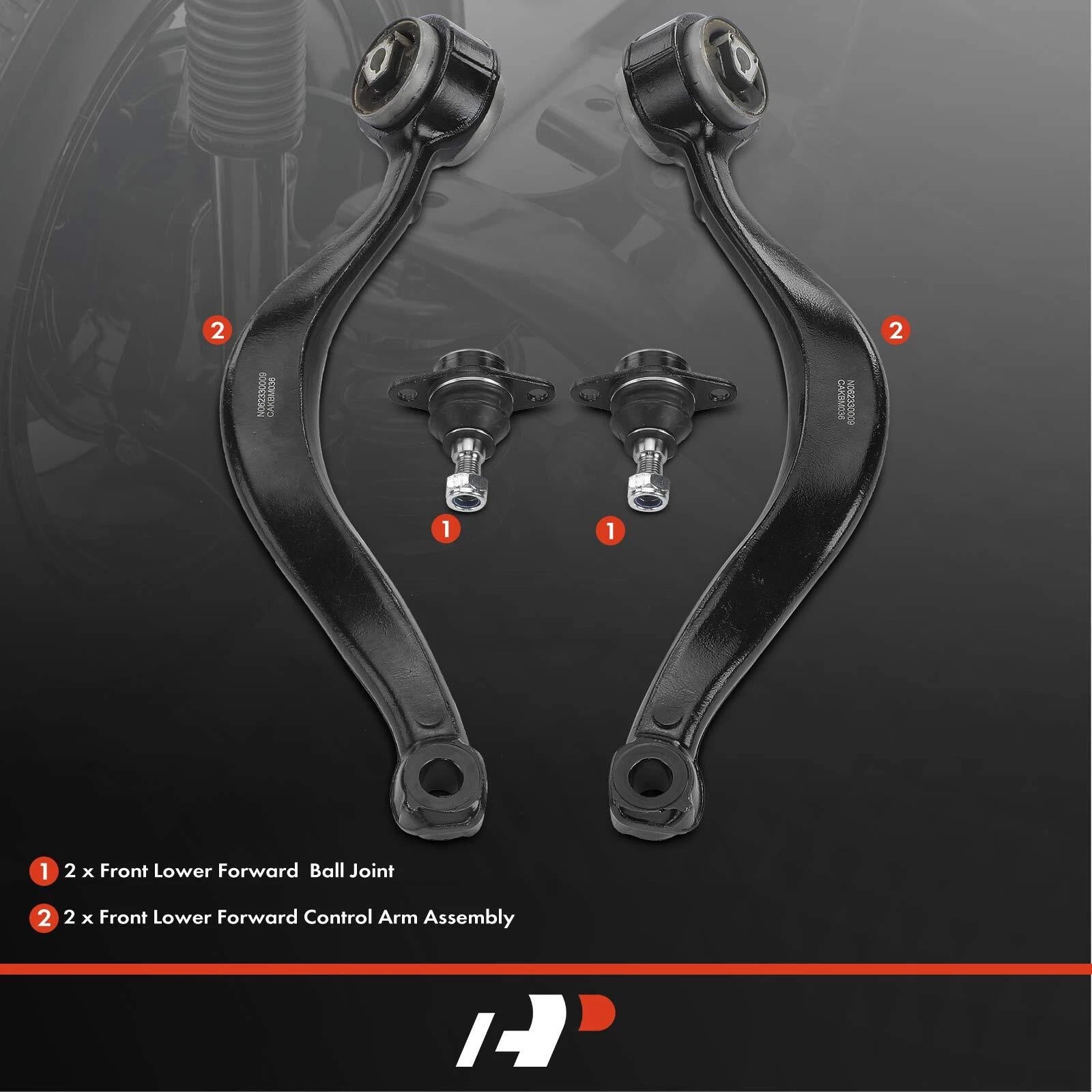 Set of 4 Front Lower Control Arms with Ball Joints for BMW X5 (2000–2006)