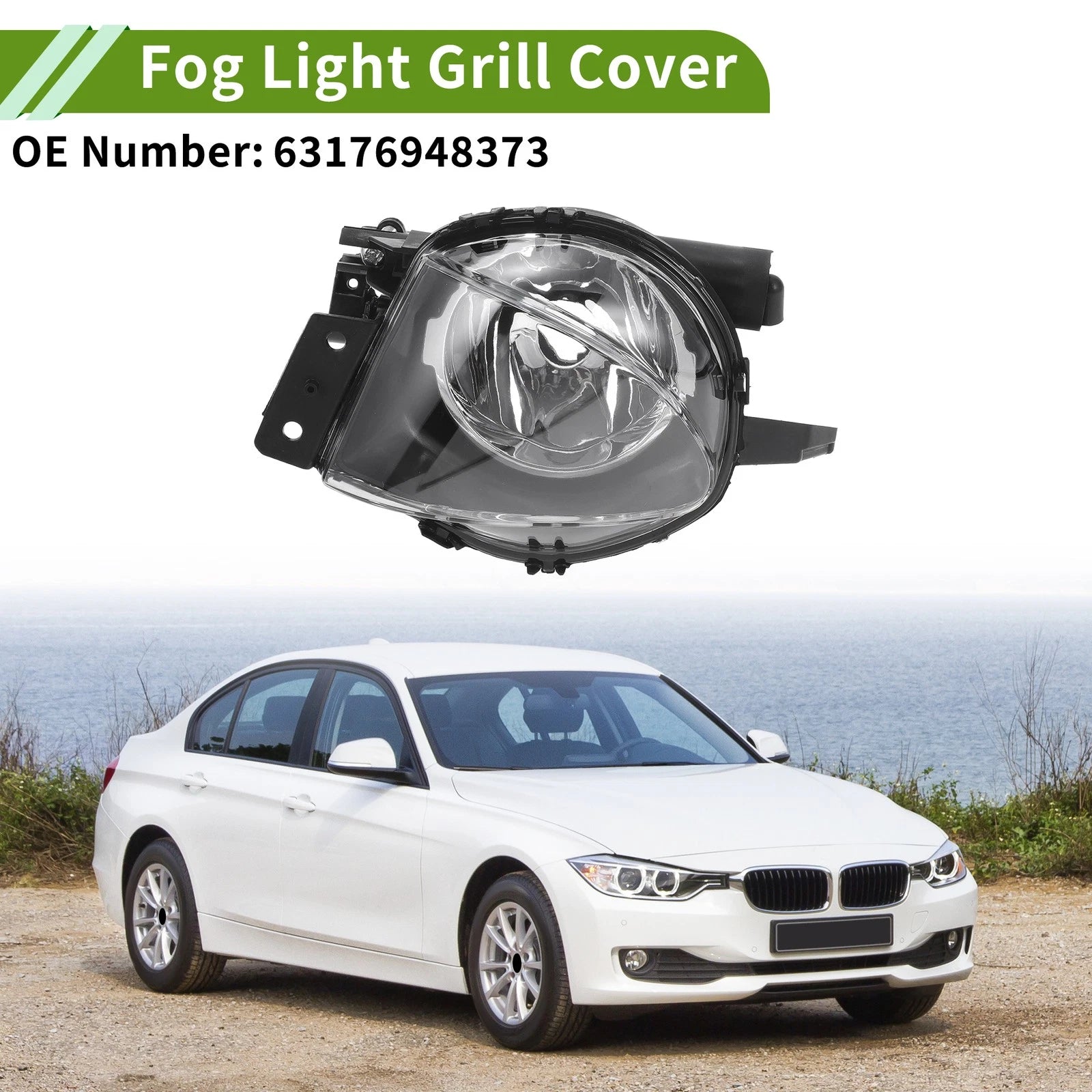 1 Pc Left Fog Light Grill for BMW 330i (2006–2008) No. 63176948373 Clear