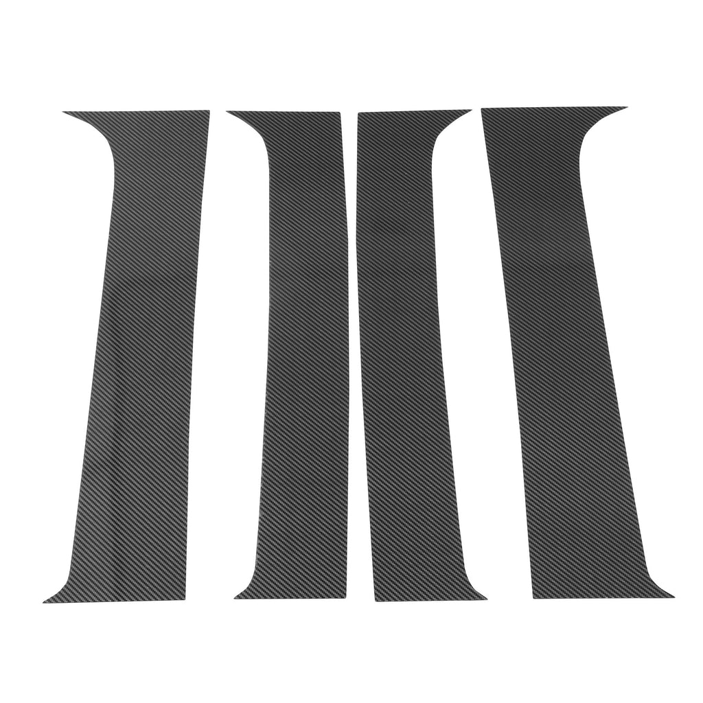 Set of 4 Door Pillar Window Trim for Chevy Silverado (Carbon Fiber)
