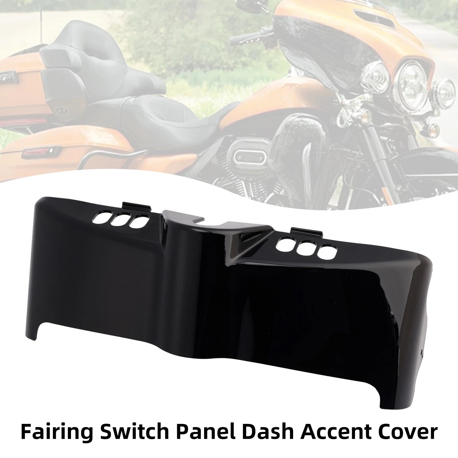 Fairing Switch Panel Dash Accent Cover for Harley Touring Electra Street (2014–2024) Black
