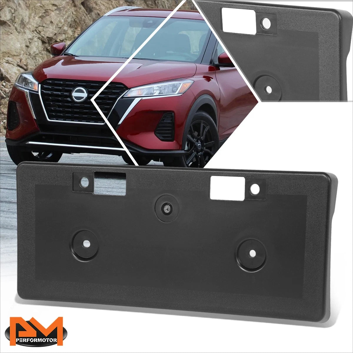 Front Bumper License Plate Mounting Bracket for Nissan Kicks (2018–2020)