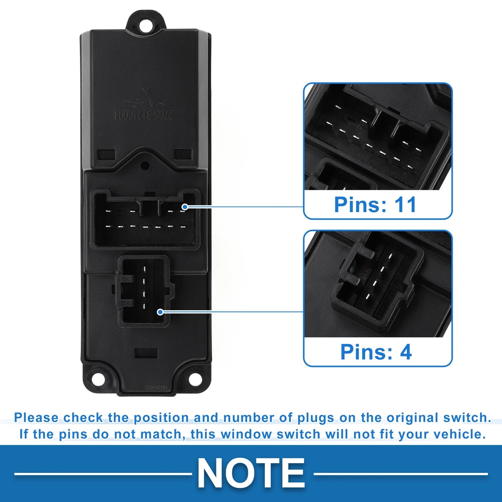 Front Right Power Window Switch for Ford Ranger (2012–2015) No.AB3914540AB