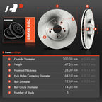 Set of 4 Front & Rear Disc Brake Rotors for Acura TSX (2009–2014) Honda Accord