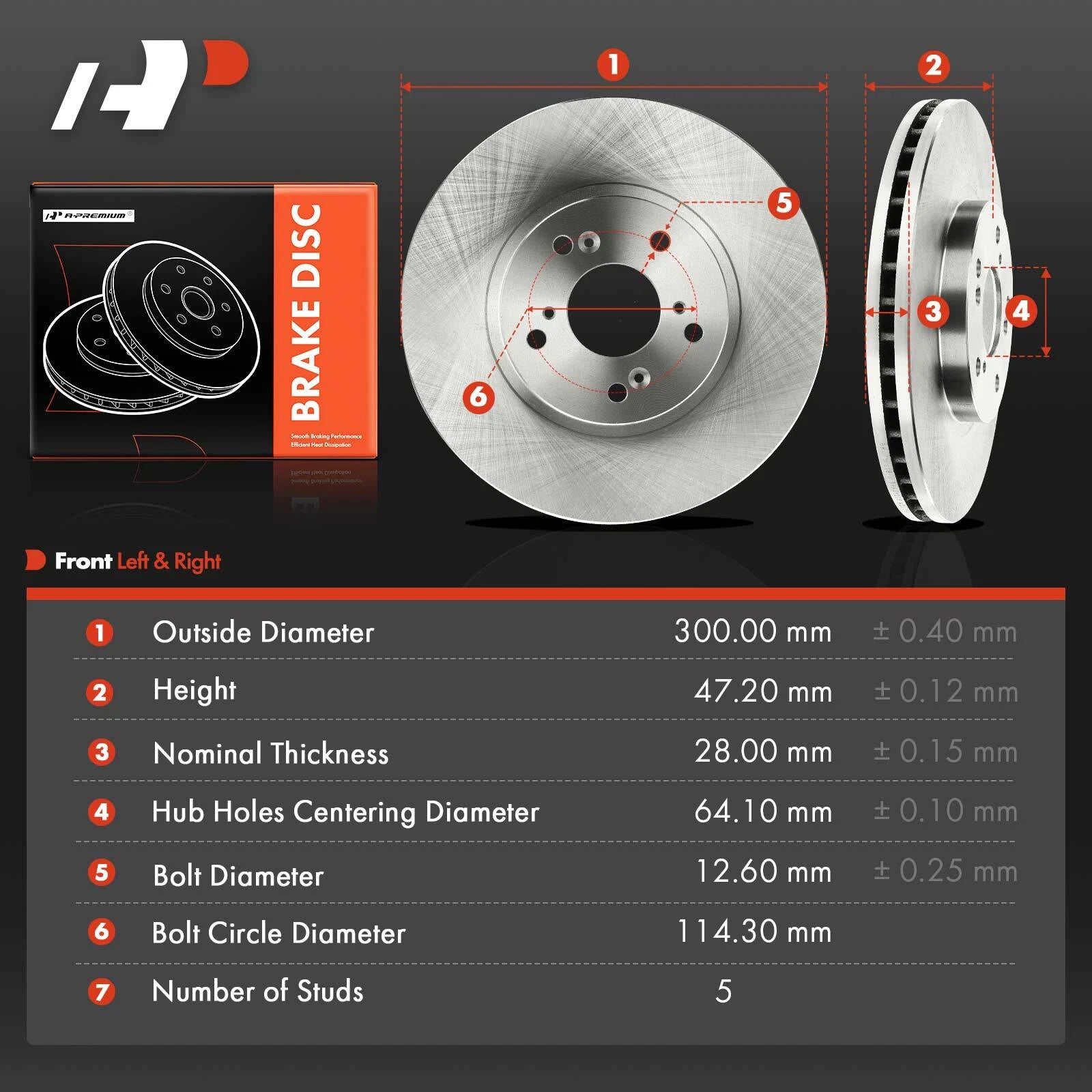 Set of 4 Front & Rear Disc Brake Rotors for Acura TSX (2009–2014) Honda Accord
