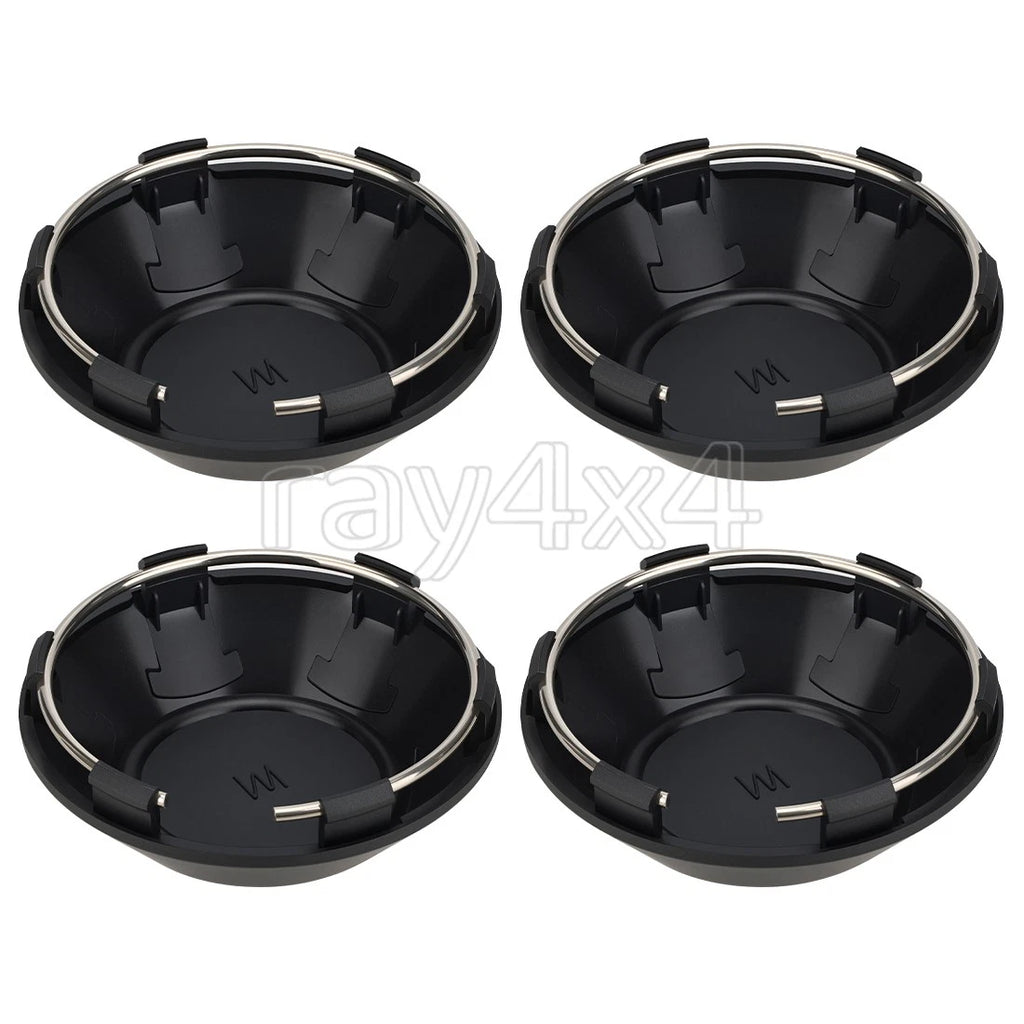 Set of 4 Black Center Hub Wheel Caps for Polaris RZR Turbo XP S/S (2018–2021)