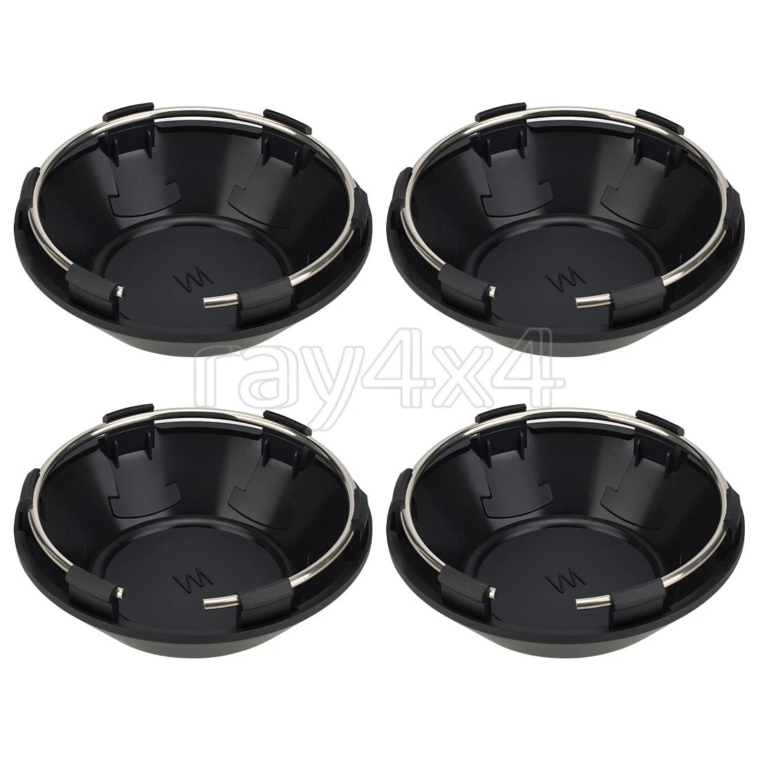 Set of 4 Black Center Hub Wheel Caps for Polaris RZR Turbo XP S/S (2018–2021)