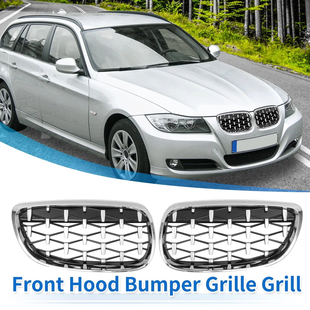 1 x Front Hood Bumper Grille Grill for BMW 328xi M3 335xi 328i Silver Tone
