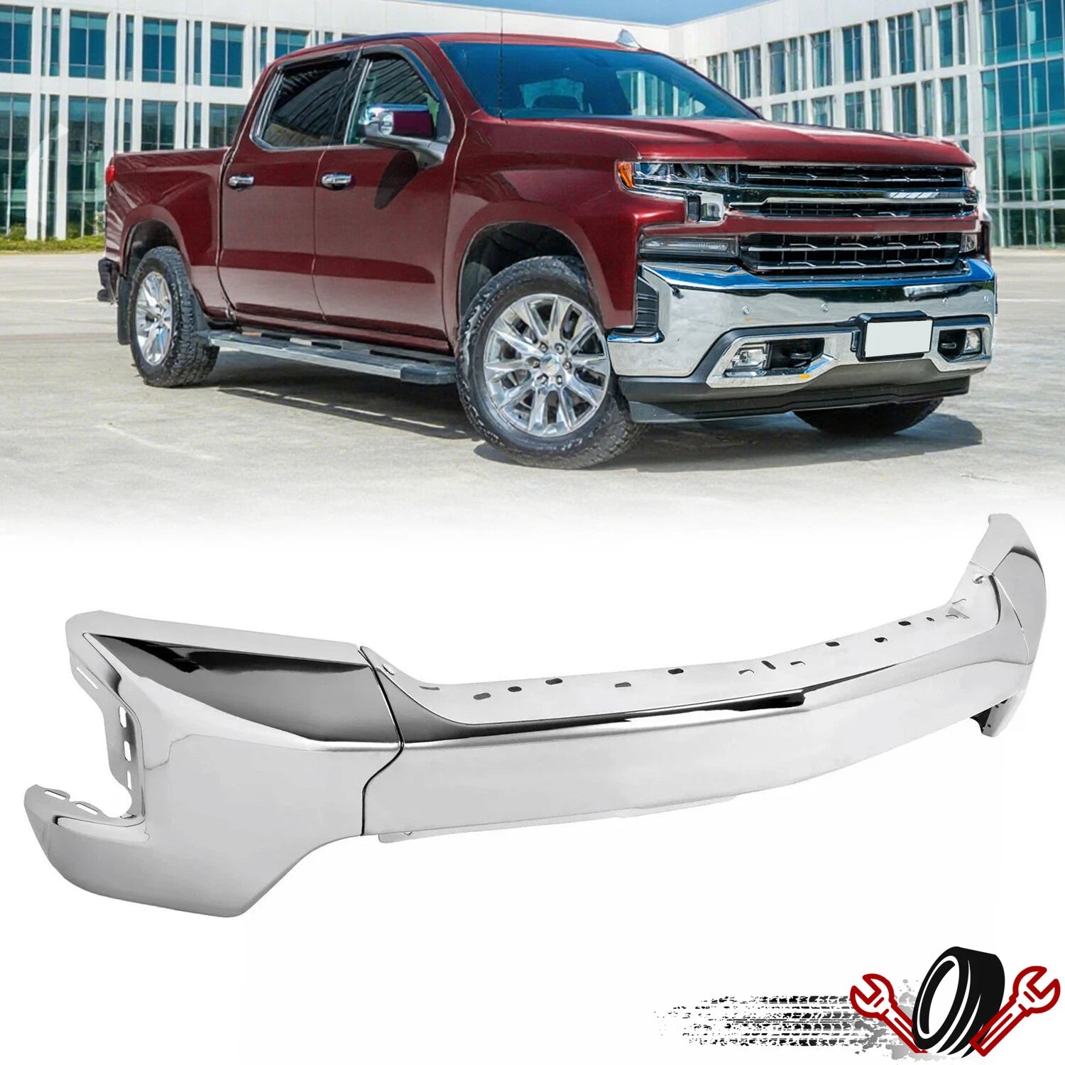 Chrome Front Bumper for Chevrolet Silverado 1500 (2019–2022)