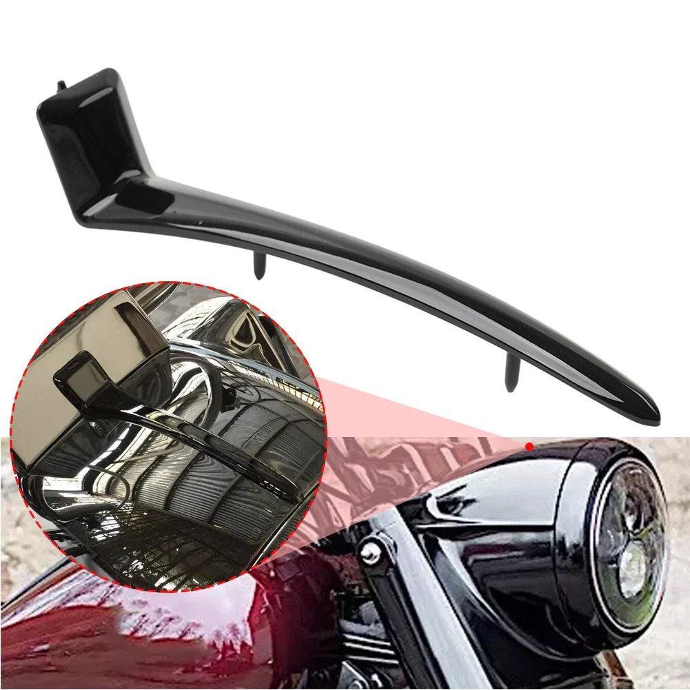Glossy Black Headlight Cover Trim for Harley Road King (2014-2023)
