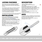 Reflective Rear View Mirror Side Door Strip Warning Stickers Universal (-)