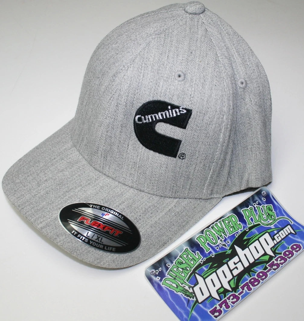 Cummins Flexfit Hat for Diesel Trucks (L/XL, Grey)