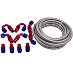 8AN PTFE Steel Braided Oil Fuel Line Fitting Hose End Adaptor Kit