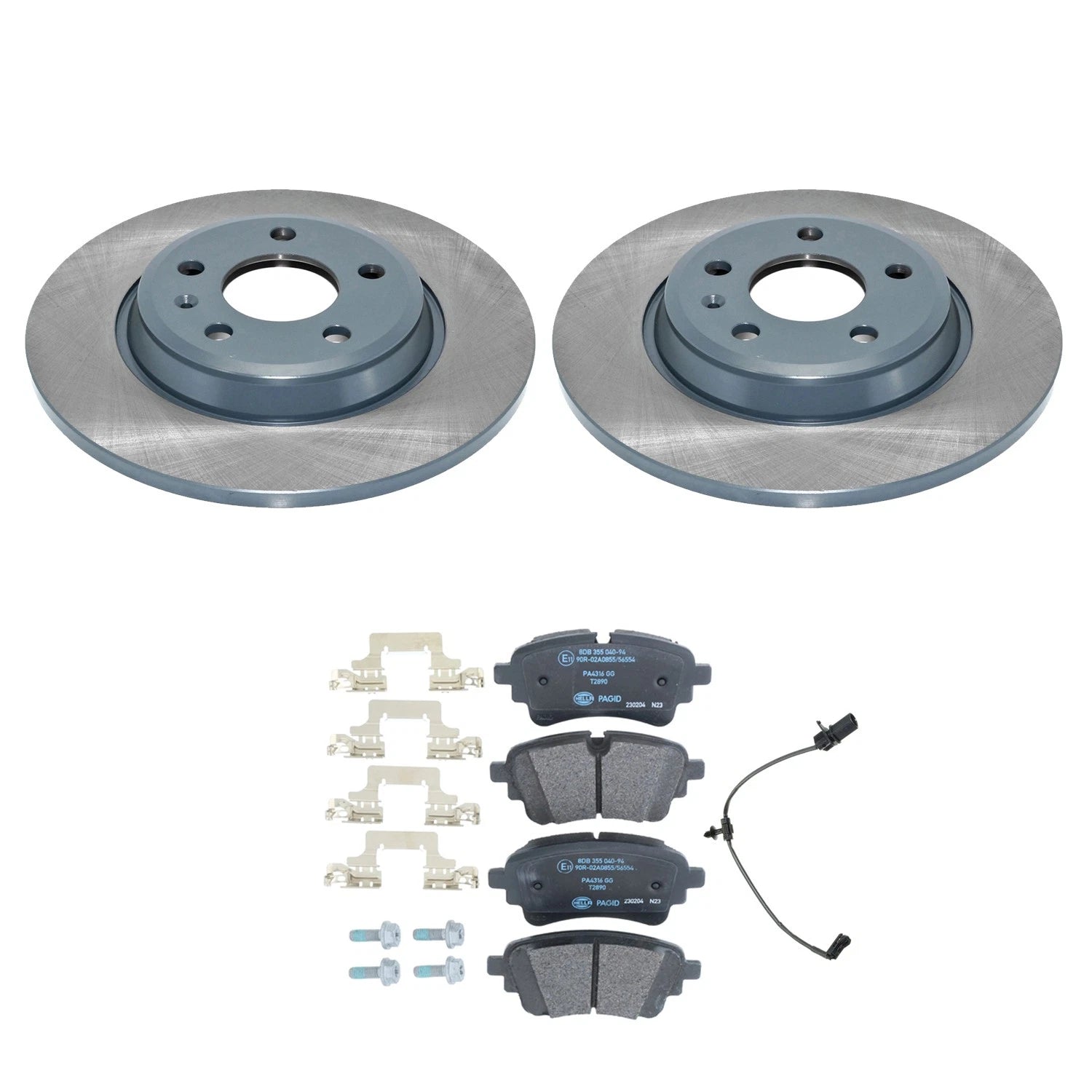 DuraGo Rear Rotors & Low-Met Disc Brake Pads Kit for Audi A5 Sportback (2018–2023)