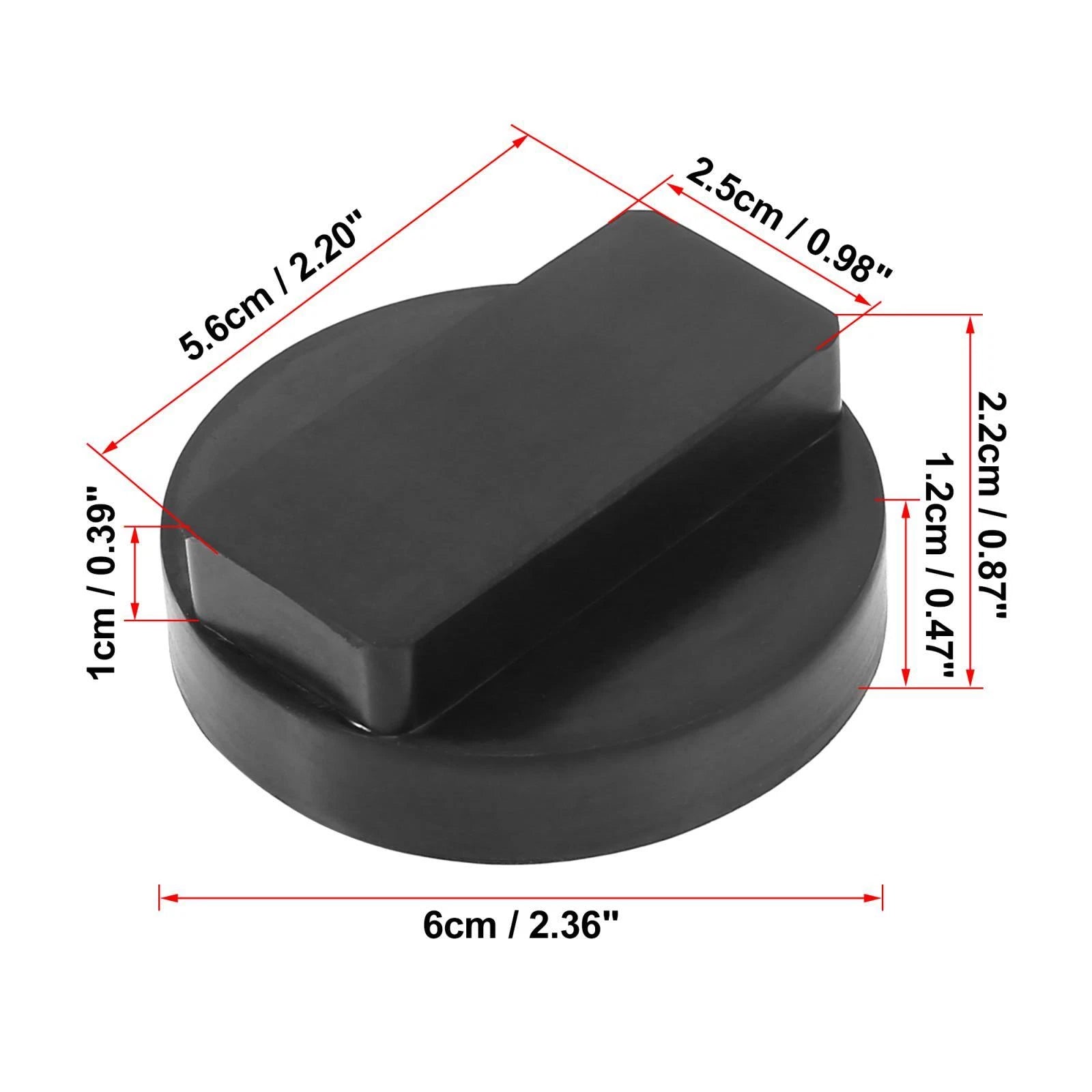 Rubber Frame Rail Protector Adapter for BMW (0.87"x2.36")