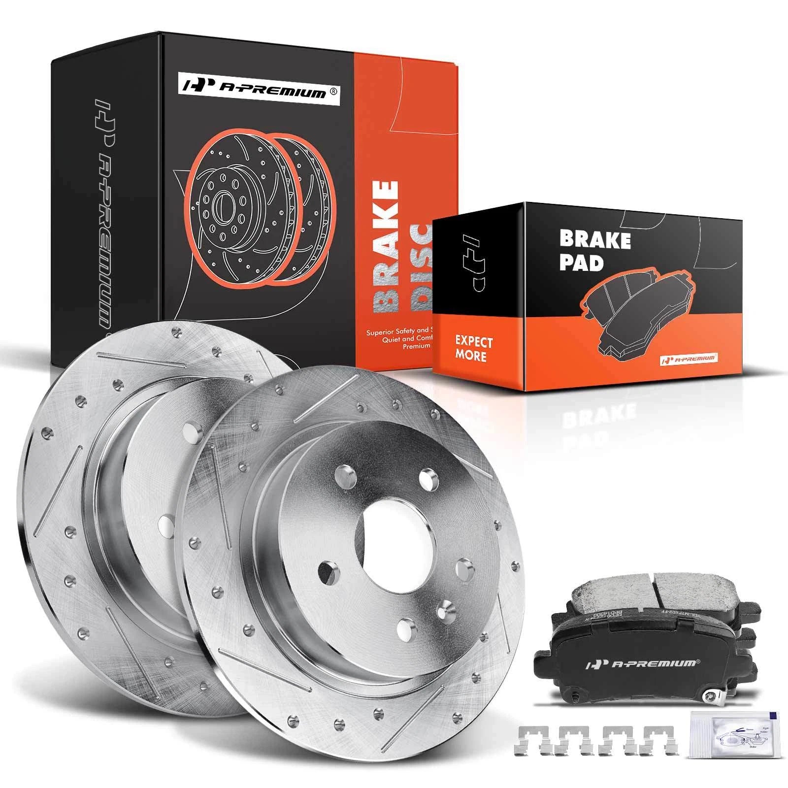 Drilled Brake Rotors & Ceramic Brake Pads for Chevrolet Malibu (2016â2023)