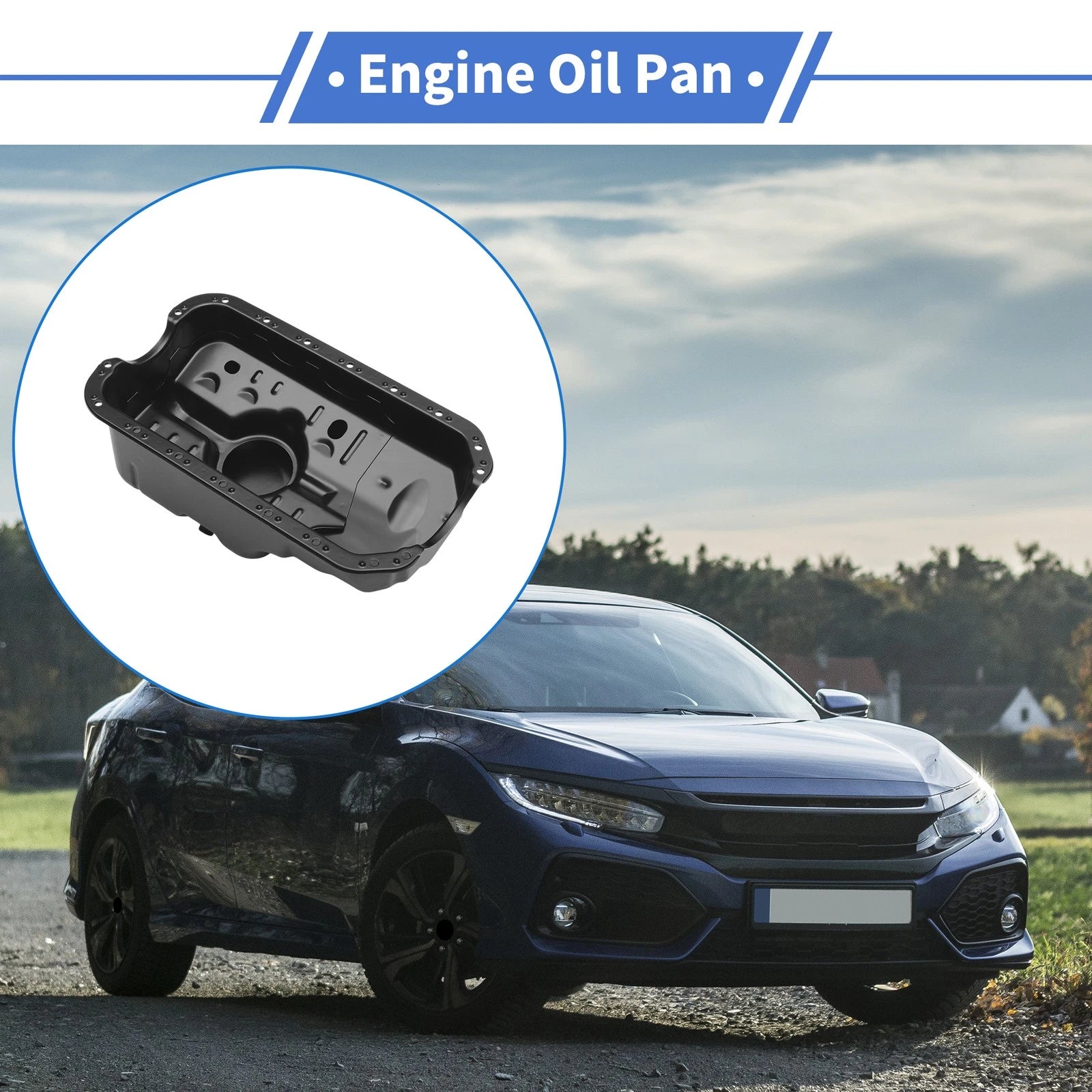 1 Pc Engine Oil Pan No.11200P2E000 for Honda Civic (1996–2000) Iron Black